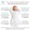 Amazing Baby - Transitional Swaddle Sack  - Arms Up 1/2-Length Sleeves & Mitten Cuffs, Tiny Elephants, Blue