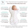 Amazing Baby - Transitional Swaddle Sack  - Arms Up 1/2-Length Sleeves & Mitten Cuffs, Tiny Elephants, Pink