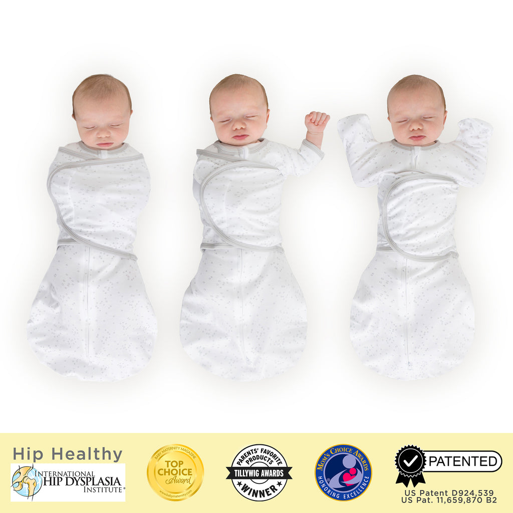 Amazing Baby Omni Swaddle Sack with Wrap Arms Up Sleeves Mitten Cuffs, Sterling Confetti