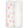 Amazing Baby - Silky Swaddle 2pk , Petals & Dots