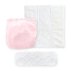 Amazing Baby SmartNappy Hybrid Reusable Cloth Diaper Cover + 1 Reusable Tri-Fold Insert + 1 Reusable Booster - Pastel Pink
