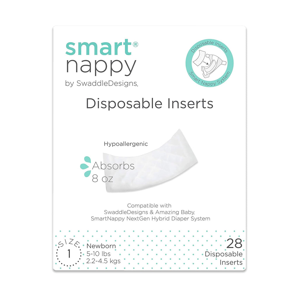 Amazing Baby SmartNappy NEWBORN SIZE 1 Disposable Inserts for Amazing Baby Hybrid Cloth Diaper Covers - One Box of 28