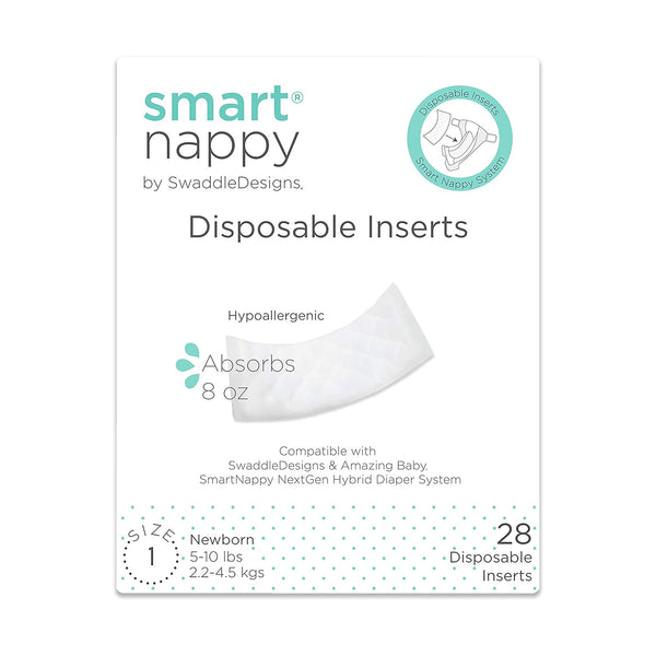 Amazing Baby SmartNappy NEWBORN SIZE 1 Disposable Inserts for Amazing Baby Hybrid Cloth Diaper Covers - One Box of 28