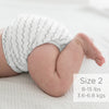 Amazing Baby SmartNappy Cotton Muslin Hybrid Reusable Cloth Diaper Cover + 1 Reusable Tri-Fold Insert + 1 Reusable Booster - Mini Chevron, Gray & White