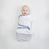 Amazing Baby - Premium Cotton Swaddle Wraps (Set of 3) - Tiny Anchors, Stripes, & Solid