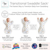 Amazing Baby - Transitional Swaddle Sack  - Arms Up 1/2-Length Sleeves & Mitten Cuffs, On Safari