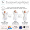 Amazing Baby - Transitional Swaddle Sack  - Arms Up 1/2-Length Sleeves & Mitten Cuffs, Tiny Elephants, Blue