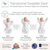 Amazing Baby - Transitional Swaddle Sack  - Arms Up 1/2-Length Sleeves & Mitten Cuffs, Little Zebra, Soft Black