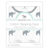 Amazing Baby - Cotton Knit zzZipMe Sack - Tiny Elephants, Sterling