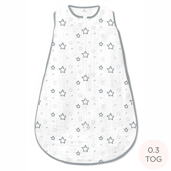 Sister Brand - Amazing Baby - Muslin Non-Weighted zzZipMe Sack  - Stars