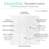 Honest® - Hybrid Diaper Starter Kit - Set of 3 Covers + Reusable Inserts (5 Tri-Fold + 5 Boosters) & 96pk of Boosties Disposable Inserts, Small - 8-15 lbs