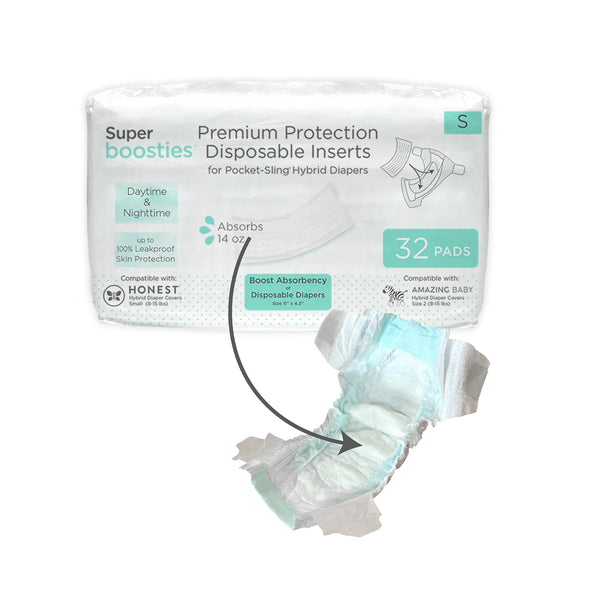 Super Boosties - Disposable Diaper Inserts, Small, Pack of 32