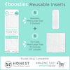 REUSABLE Inserts for Honest® Hybrid & Amazing Baby Hybrid Cloth Diaper Covers: 5 Tri-Fold Inserts + 5 Boosters, Size 3-4 / Medium/Large