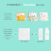 Honest® + Boosties - Hybrid Diaper Bundle - Set of 3 Covers + Reusable Inserts (5 Tri-Fold + 5 Boosters), Medium, 12-25 lbs
