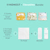 Honest® + Boosties - Hybrid Diaper Bundle - Set of 3 Covers + Reusable Inserts (5 Tri-Fold + 5 Boosters), Small, 8-15 lbs