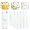 Honest® + Boosties - Hybrid Diaper Bundle - Set of 3 Covers + Reusable Inserts (5 Tri-Fold + 5 Boosters), Small, 8-15 lbs