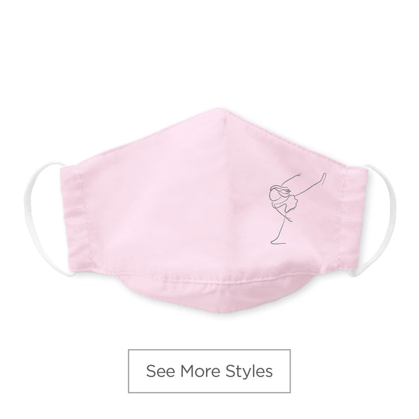 Kids Face Mask, 3-Layer Cotton Chambray, Skater Spiral
