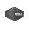 3-Layer Woven Cotton Chambray Face Mask, Charcoal Gray, Cancer Warrior