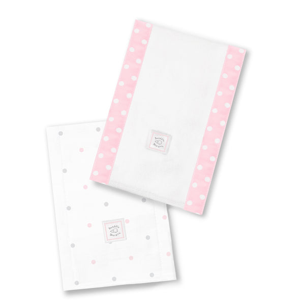 Baby Burpies - Set of Two - Little Dots Sterling & Pastel Pink