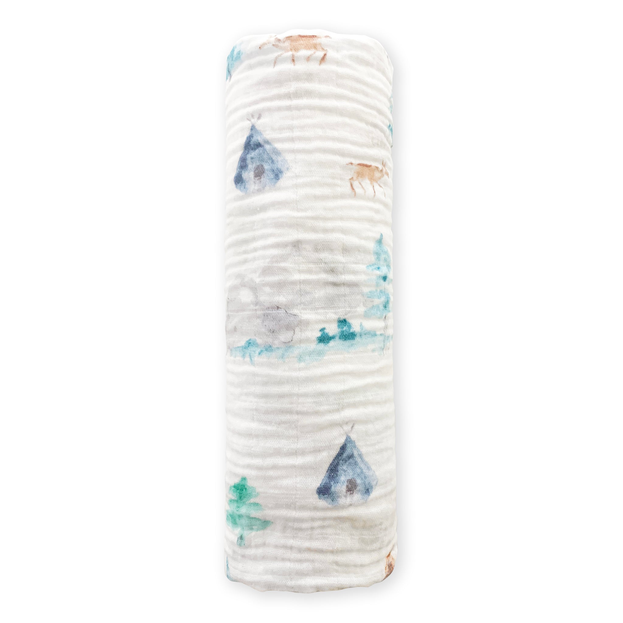 Muslin Swaddle Single - Watercolor Mountains & Trees - In the Wild ...