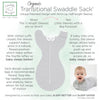 Organic Transitional Swaddle Sack - Arms Up 1/2-Length Sleeves & Mitten Cuffs, Tranquility Triangles - COMING SOON
