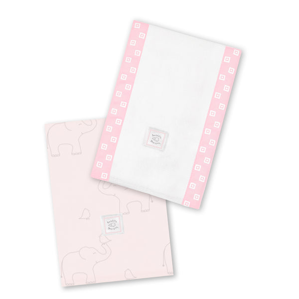 Baby Burpies - Deco Elephant & Squares, Soft Pink