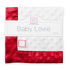 Baby Lovie -  White Plush Dots with Red Silky Satin Trim