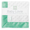 Baby Lovie - White Plush Dots with SeaCrystal Silky Satin Trim