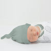 Muslin Swaddle 3-Pack, Pajama Gown and Hat Gift Set - Heathered Jadeite, Newborn