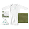 Muslin Swaddle + Lovie + Pajama Gown + Hat Newborn Gift Set - A Little Bit Wild