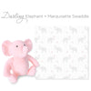 Darling Elephant + Marquisette Swaddle Plush Toy Gift Set