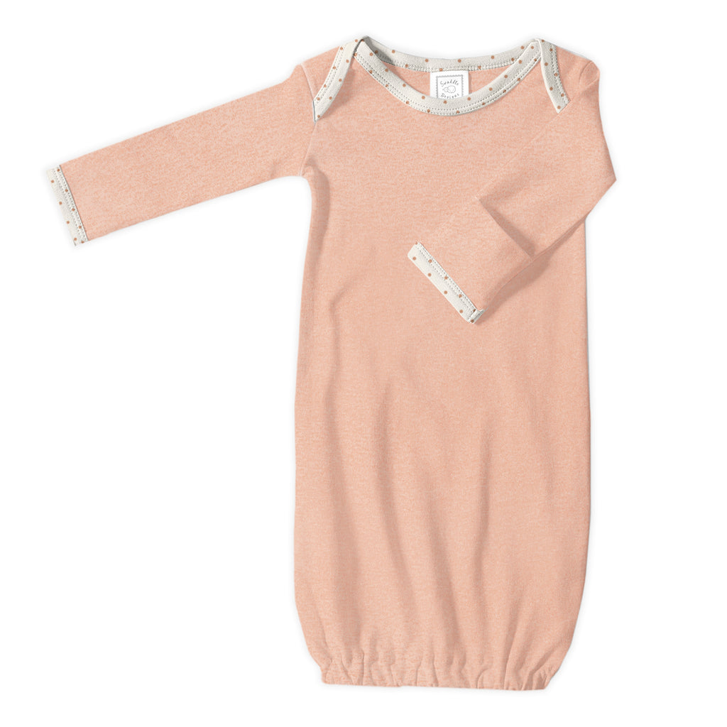 Cotton Knit Pajama Gown - Heathered Peach Blush