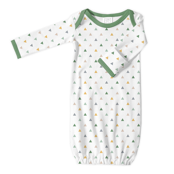 Organic Cotton Knit Pajama Gown - Tranquility Triangles