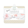 Organic Crinkle Dream Gauze Headband - Watercolor Peach Blush Poppies