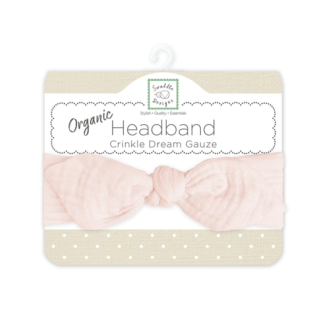 Organic Crinkle Dream Gauze Headband - Soft Pink