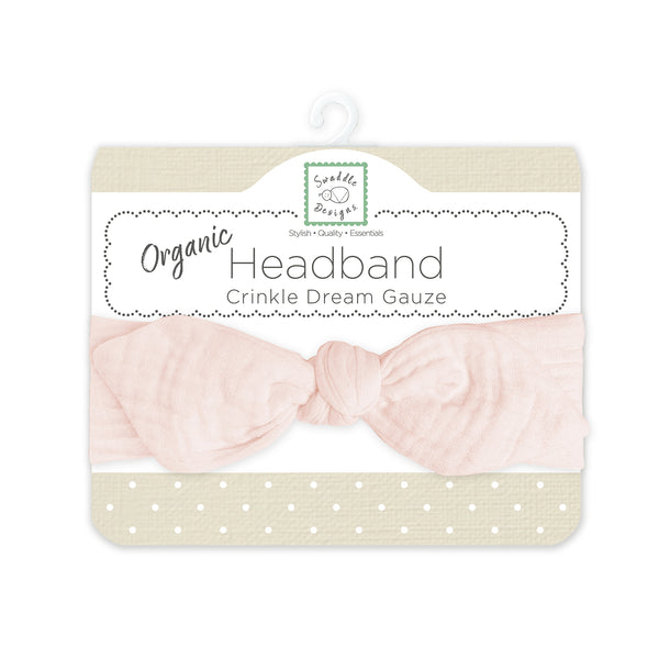 Organic Crinkle Dream Gauze Headband - Soft Pink