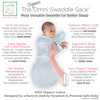 Organic Omni Swaddle Sack with Wrap -  Arms Up Sleeves & Mitten Cuffs, Soft Blue