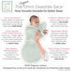 Organic Omni Swaddle Sack with Wrap -  Arms Up Sleeves & Mitten Cuffs, Soft Jadeite
