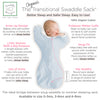 Organic Transitional Swaddle Sack - Arms Up 1/2-Length Sleeves & Mitten Cuffs, Soft Blue