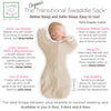 Organic Transitional Swaddle Sack - Arms Up 1/2-Length Sleeves & Mitten Cuffs, Sand Dollar