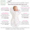 Organic Transitional Swaddle Sack - Arms Up 1/2-Length Sleeves & Mitten Cuffs, Watercolor Little Cherries