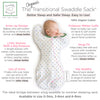 Organic Transitional Swaddle Sack - Arms Up 1/2-Length Sleeves & Mitten Cuffs, Tranquility Triangles