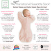 Organic Transitional Swaddle Sack - Arms Up 1/2-Length Sleeves & Mitten Cuffs, Soft Pink