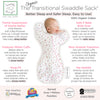 Organic Transitional Swaddle Sack - Arms Up 1/2-Length Sleeves & Mitten Cuffs, Watercolor Little Cherries
