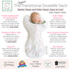 Organic Transitional Swaddle Sack - Arms Up 1/2-Length Sleeves & Mitten Cuffs, Tranquility Triangles