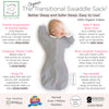 Organic Transitional Swaddle Sack - Arms Up 1/2-Length Sleeves & Mitten Cuffs, Heathered Gray