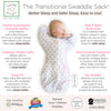 Transitional Swaddle Sack  - Arms Up 1/2-Length Sleeves & Mitten Cuffs, Tiny Hedgehogs, Soft Black