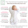 Transitional Swaddle Sack  - Arms Up 1/2-Length Sleeves & Mitten Cuffs, Classic Polka Dots, Sterling