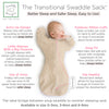 Transitional Swaddle Sack - Arms Up 1/2-Length Sleeves & Mitten Cuffs, Heathered Oatmeal with Polka Dot Trim