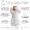 Transitional Swaddle Sack  - Arms Up 1/2-Length Sleeves & Mitten Cuffs, Stripes, Heathered Gray